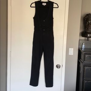 Denim Lê Waist Coat Jumpsuit Frame